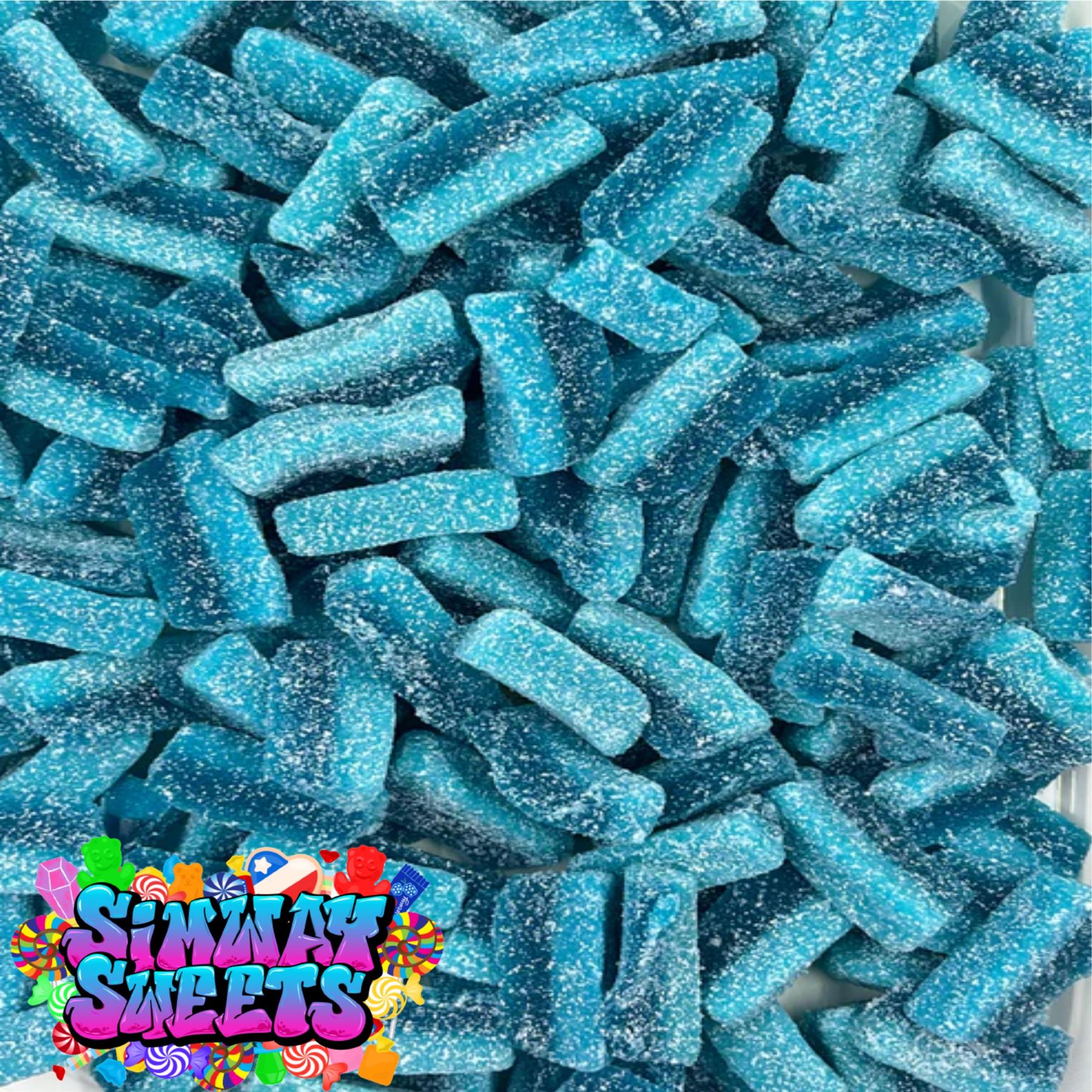 Fizzy Blue Raspberry Slices Simway Sweets