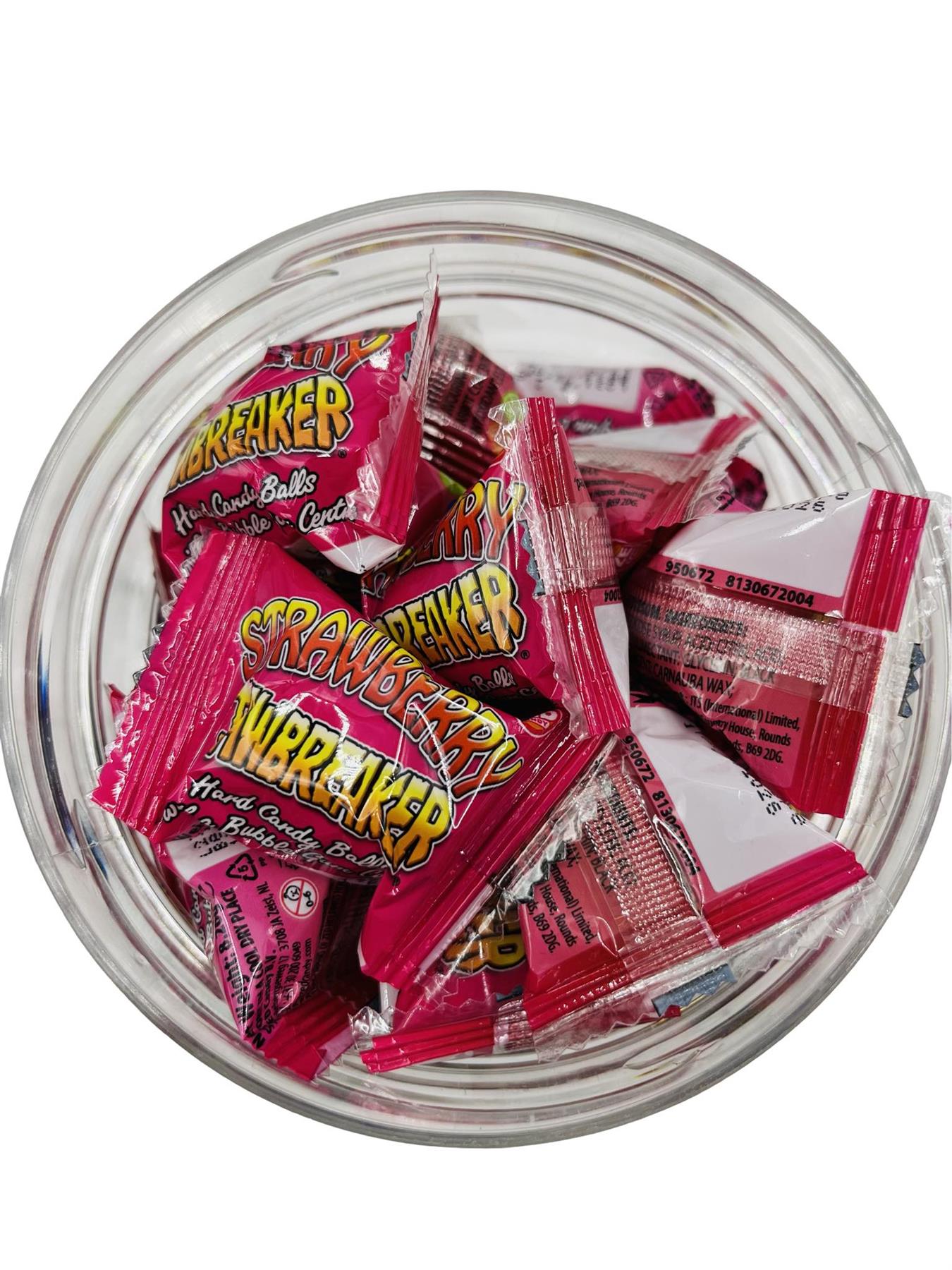 Simway Sweets Jar 440g - Jaw Breakers Strawberry - Individually Wrapped Sweets - Approximately 40 Pieces