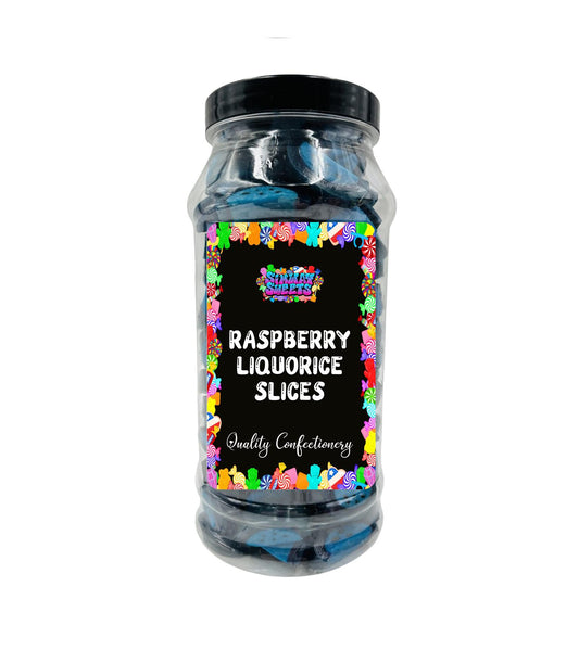 Blue Raspberry Liquorice Slices Jelly Gummy Retro Sweets Gift Jar - 685g