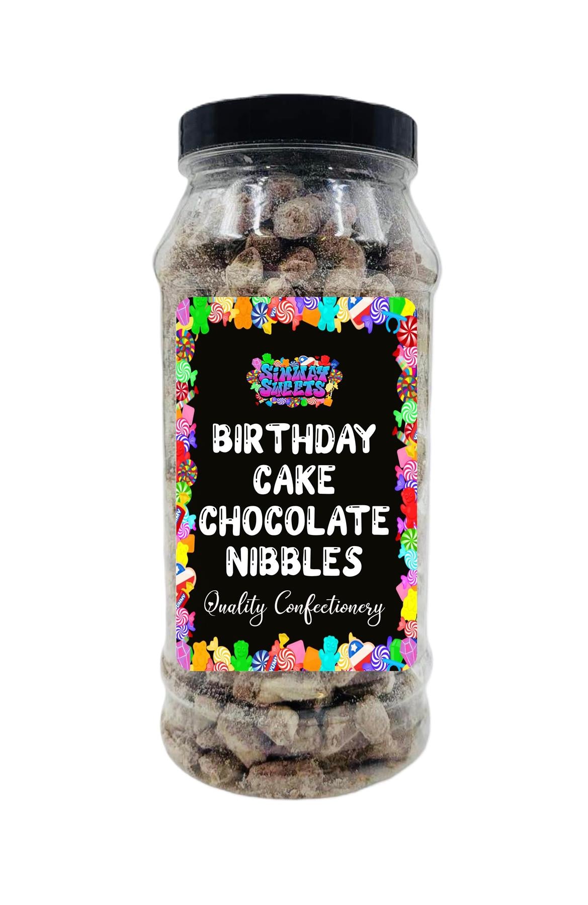 Birthday Cake Flavour Choc Nibbles Retro Sweets Gift Jar - 610g