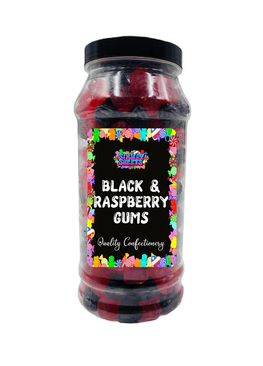 Blackberry & Raspberry Gums Jelly Gummy Retro Sweets Gift Jar - 730g