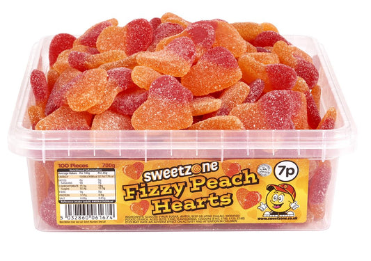 Fizzy Peach Hearts 700g Tub