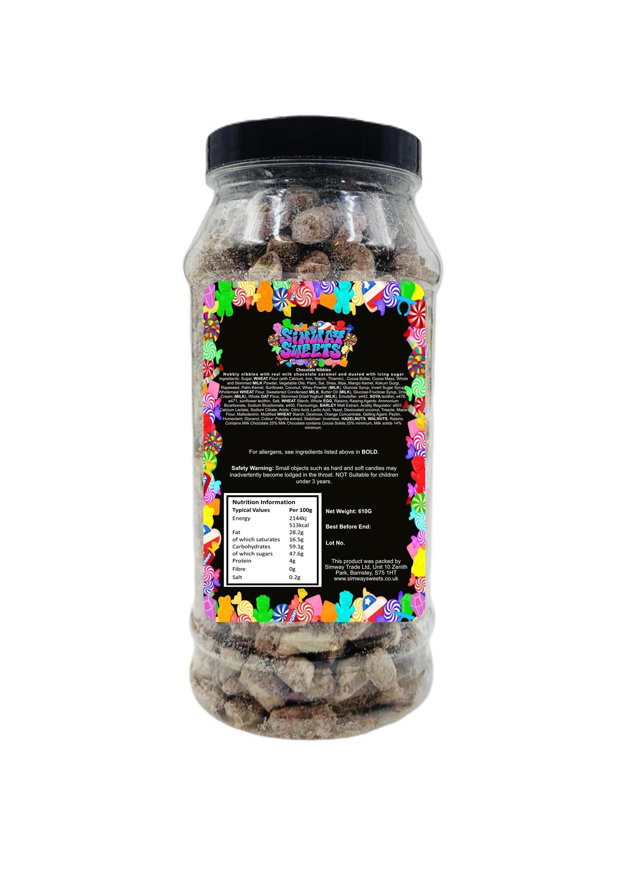 Original Choc Nibbles Retro Sweets Gift Jar - 610g