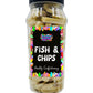 White Chocolate Fish & Chips Shapes Retro Sweets Gift Jar - 600g