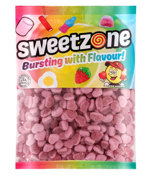 Fizzy Strawberry Hearts 1kg Bag