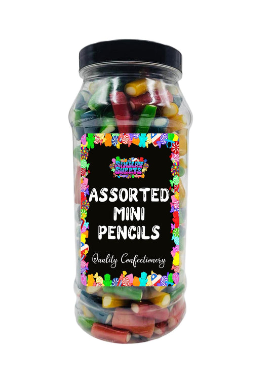 Assorted Pencils Mini Pencil Bites Retro Sweets Gift Jar - 715g