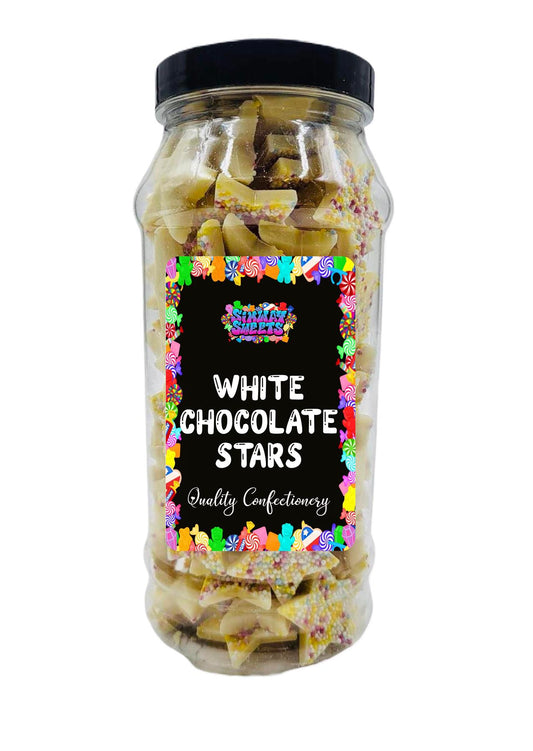 White Chocolate Jazzies Stars Retro Sweets Gift Jar - 515g