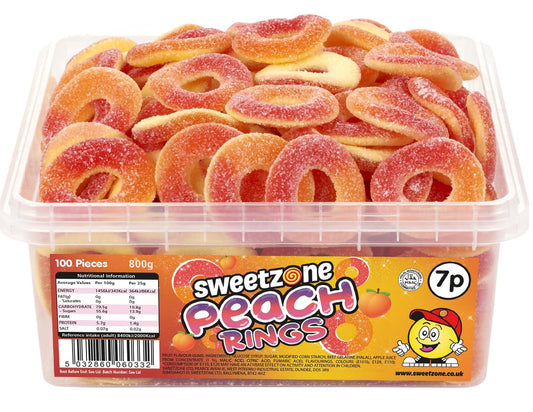 Fizzy Peach Rings 800g Tub