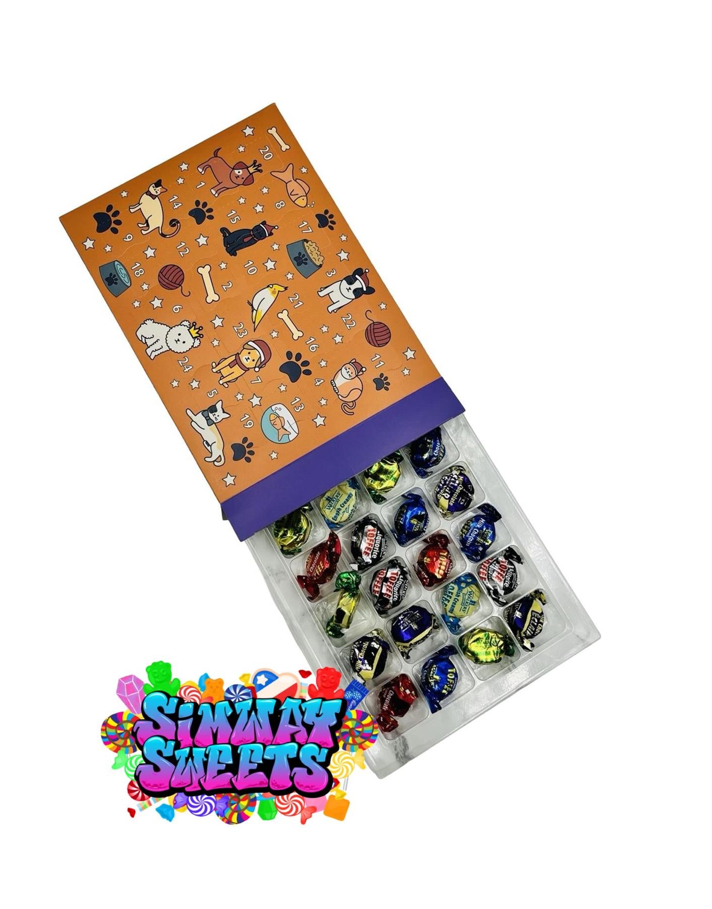 Simway Sweets Toffees, Eclairs & Liquorice Christmas Advent Calendar 2024 Xmas Countdown