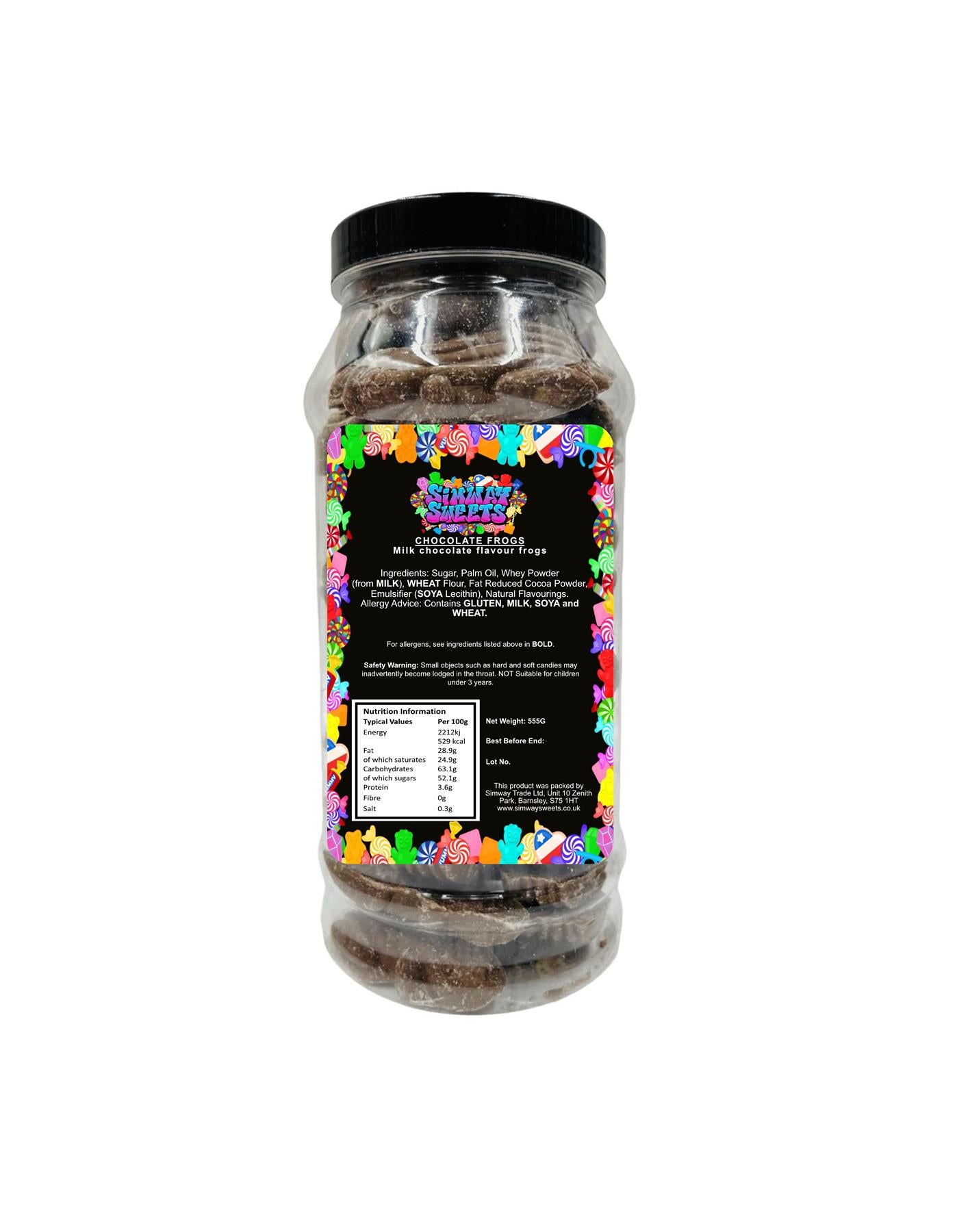 Milk Chocolate Frogs Retro Sweets Gift Jar - 555g
