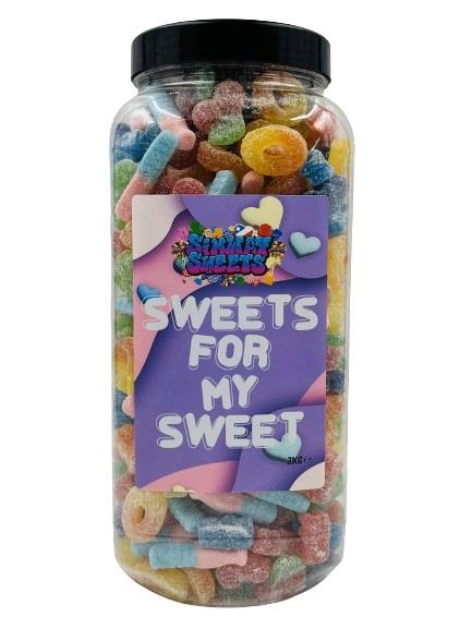 Simway Sweets Cute Couple Girlfriend Boyfriend 'For My Sweet' Gift Huge Mega 3KG Sweet Jar - Pick Your Mix!