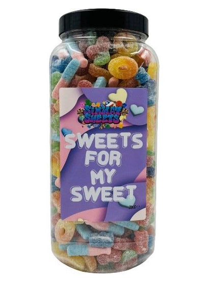 Simway Sweets Cute Couple Girlfriend Boyfriend 'For My Sweet' Gift Huge Mega 3KG Sweet Jar - Pick Your Mix!