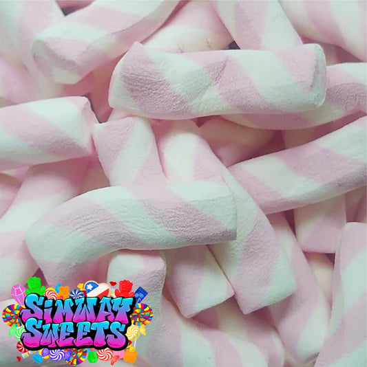 Pink & White Striped Mallow Poles