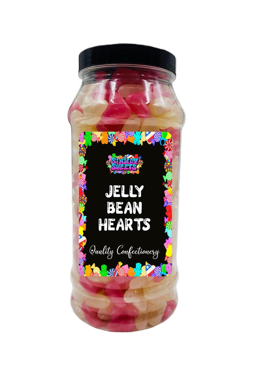 Jelly Bean Hearts Gummy Retro Sweets Gift Jar - 910g