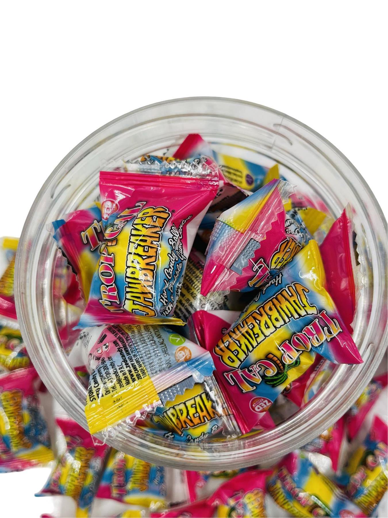 Simway Sweets Jar 440g - Jaw Breakers Tropical - Individually Wrapped Sweets - Approximately 40 Pieces