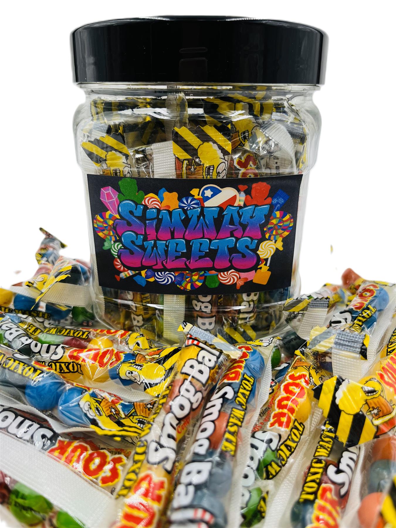 Simway Sweets Jar 505g - Smog Balls Shooters - Individually Wrapped American Sweets - Approximately 45 Pieces