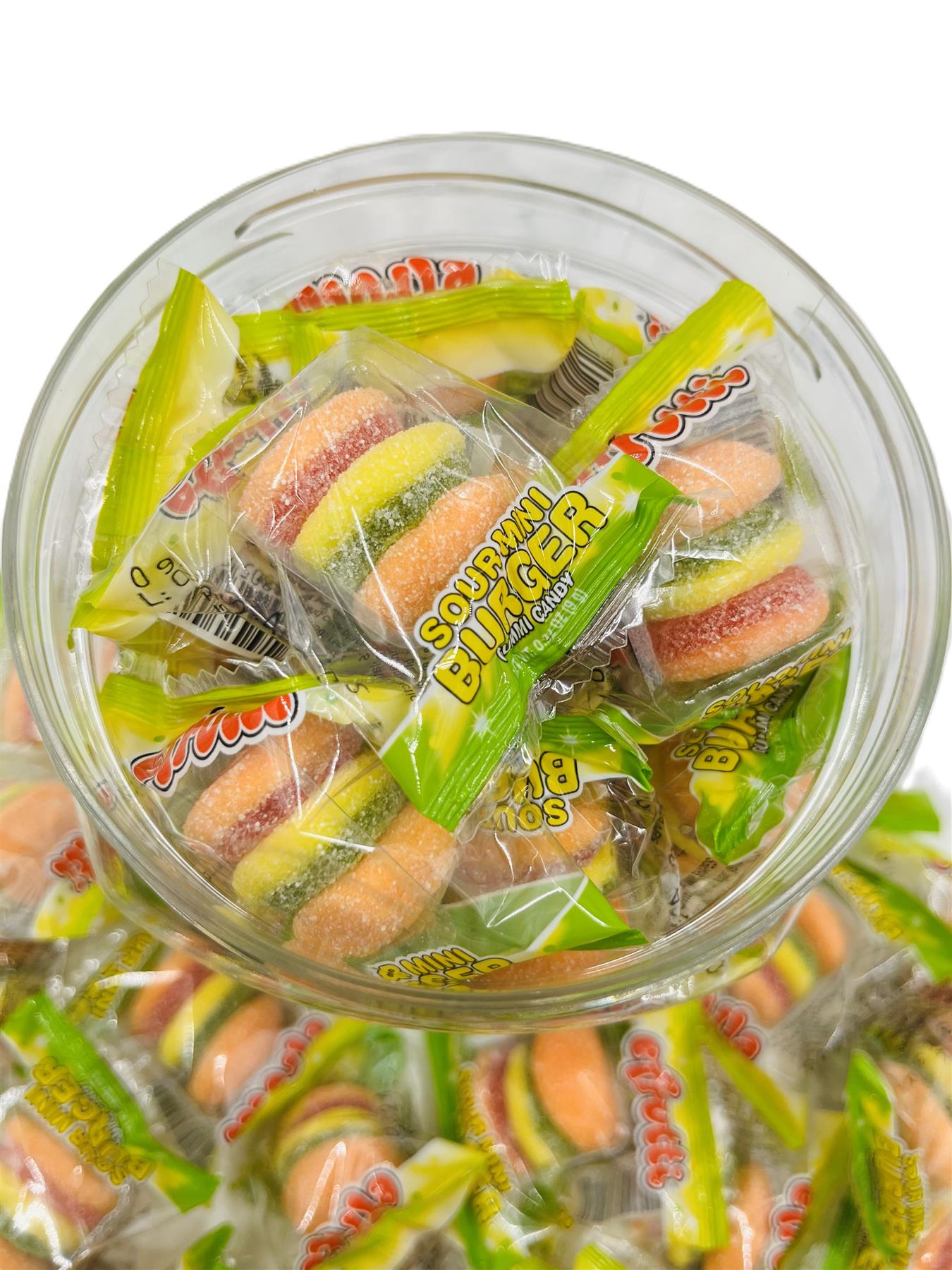 Simway Sweets Jar 400g - Gummi Sour Burgers - Individually Wrapped American Sweets - Approximately 30 Pieces