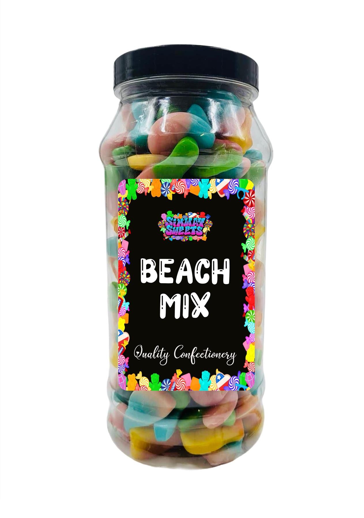 Beach Mix Jelly Gummy Retro Sweets Gift Jar - 735g