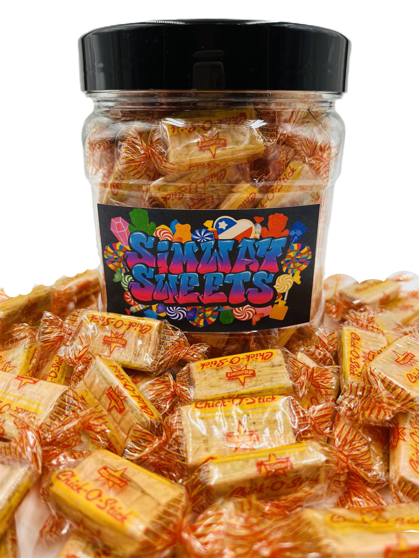 Simway Sweets Jar 545g - Chick O Sticks - Individually Wrapped American Sweets - Approximately 77 Pieces