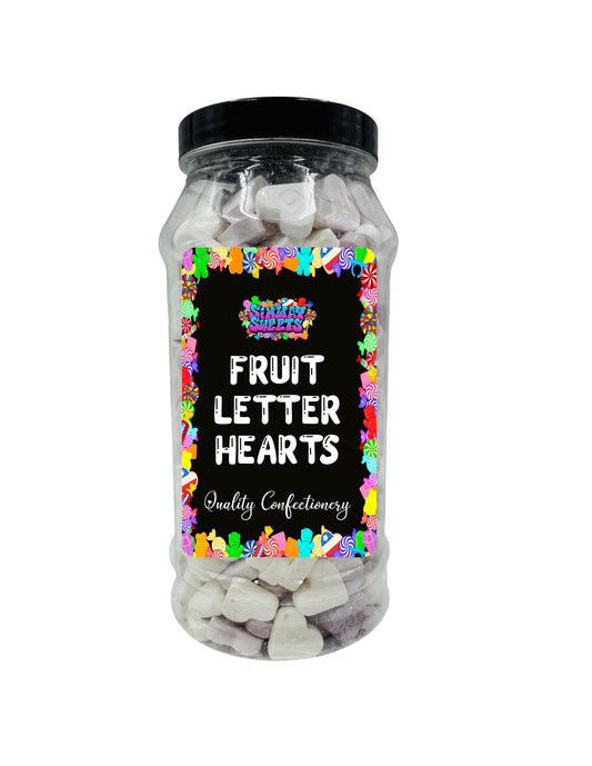 Fruit Hearts Chalky Letter Sweets Gift Jar - 665g