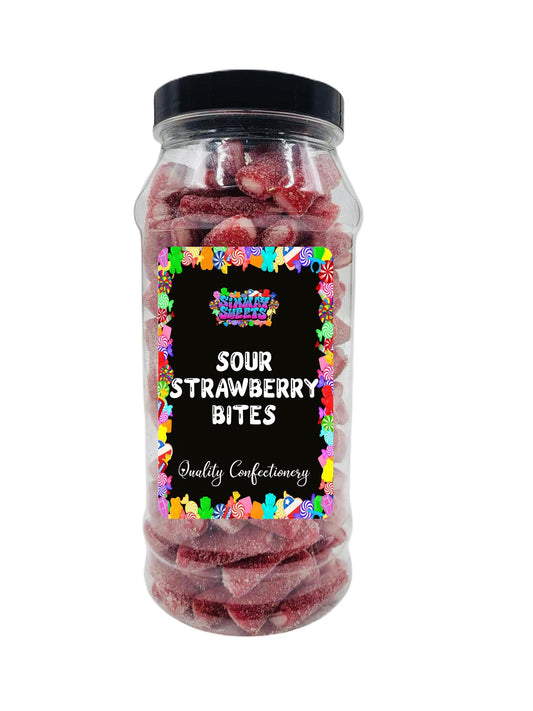 Sour Strawberry Pencil Bites Sweets Gummy Jelly Retro Sweets Gift Jar - 645g