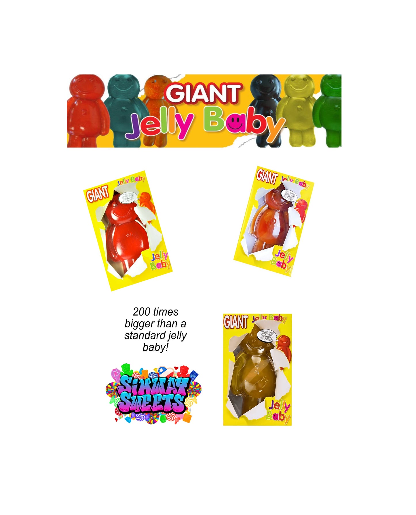 Giant Gummy Jelly Baby (800g) - Random Colour