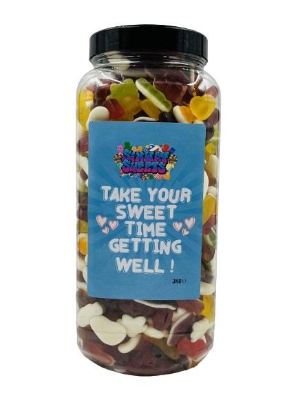 Simway Sweets 'Get Well Soon' Mix Sweet Gift Huge Mega 3KG Candy Jar - Pick Your Mix!