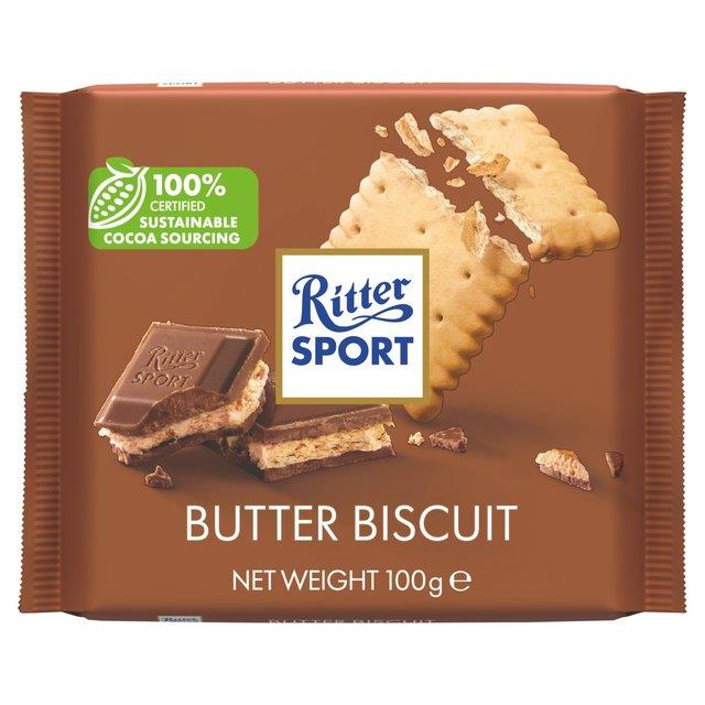 Ritter Sport Butter Biscuit In Milk Chocolate 100g