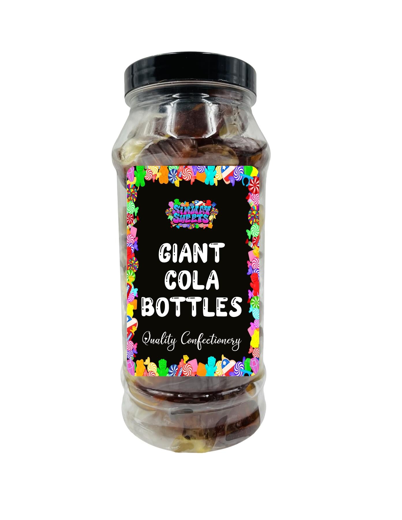 Giant Cola Bottles Retro Sweets Cola Flavoured Gummy Sweets Gift Jar - 770g