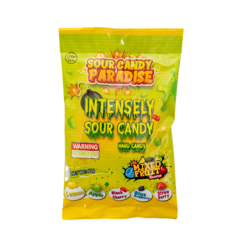 Intensely Sour Hard Candy Mixed Fruit Flavour - 60g