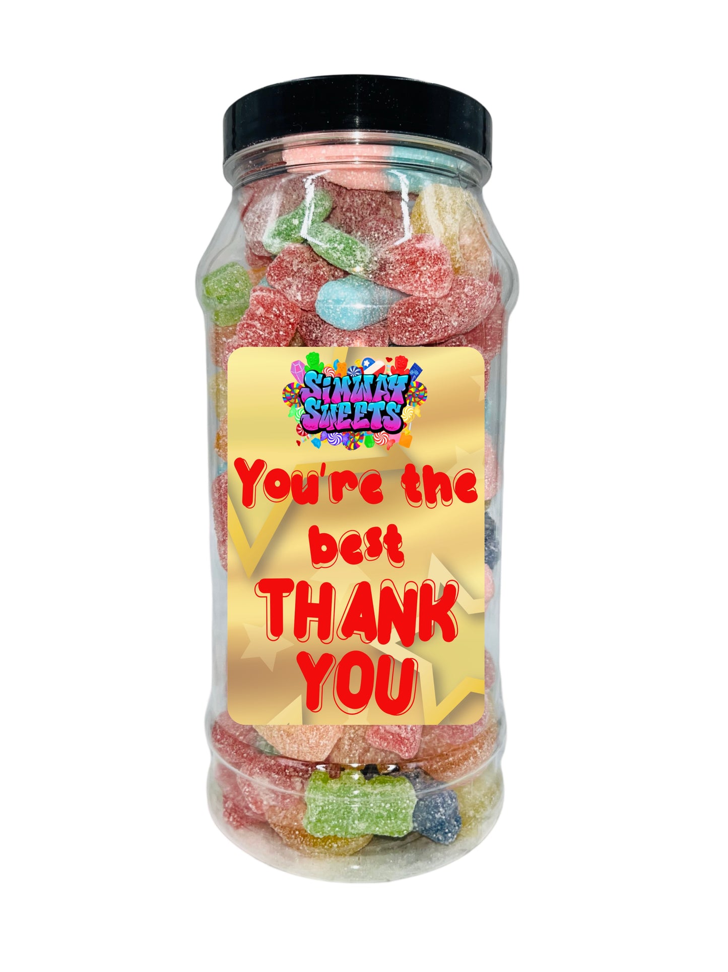 Simway Sweets 'You're The Best Thank You' Mix Sweet Gift Candy Jar - Choose Your Mix!