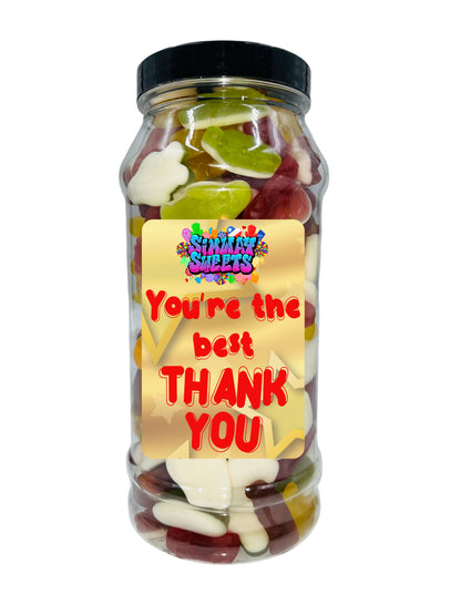 Simway Sweets 'You're The Best Thank You' Mix Sweet Gift Candy Jar - Choose Your Mix!