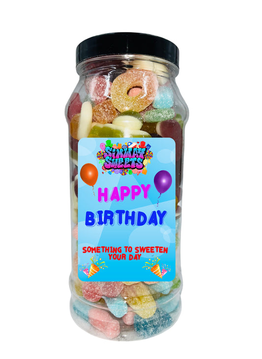 Simway Sweets 'Happy Birthday' Gift Sweet Jar - Pick Your Mix!