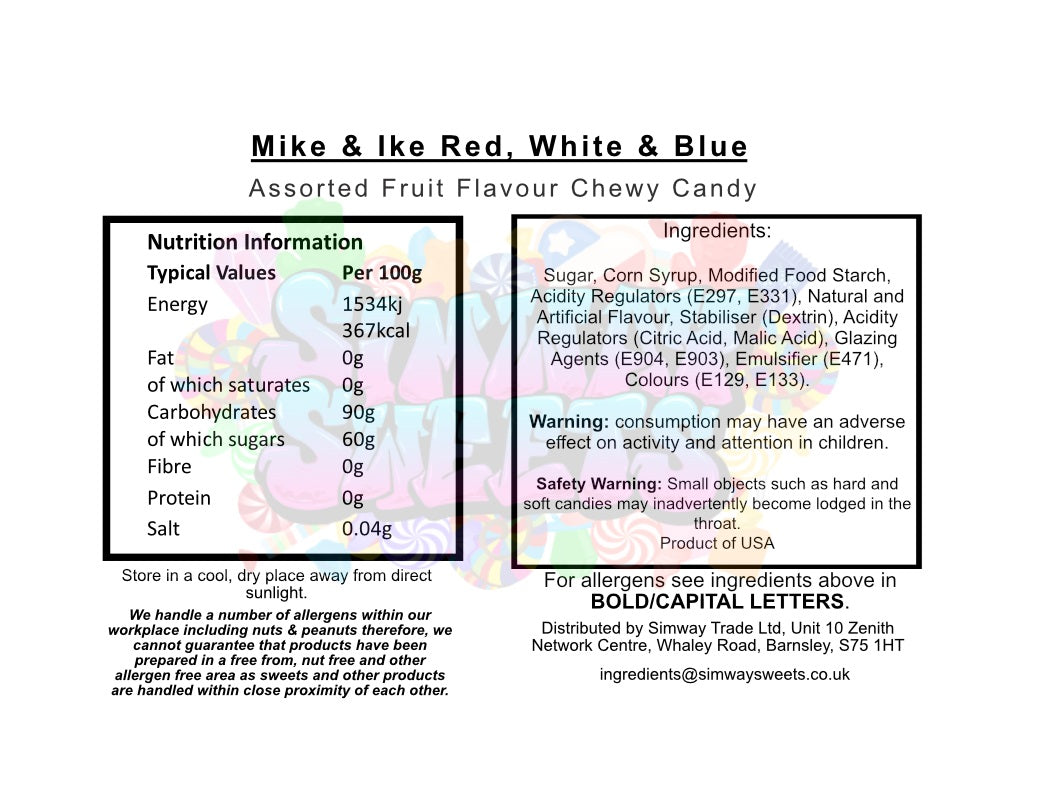 Mike & Ike Red, White & Blue Theatre 120g