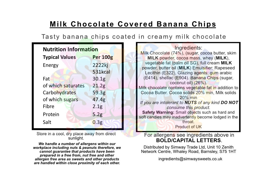 Milk Chocolate Banana Chips