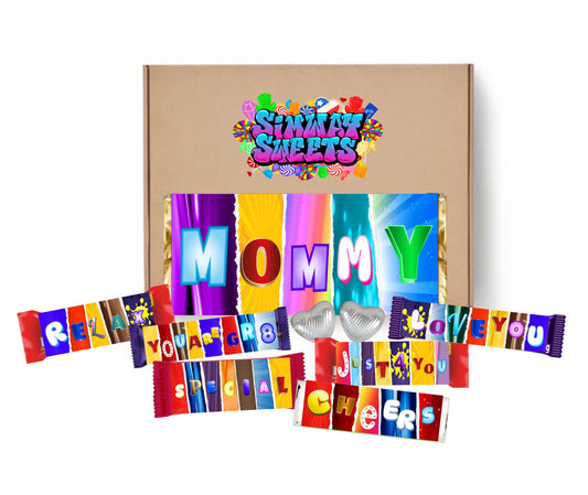 Mothers Day Gift Box With Fun Chocolate Bar Wrappers - Mommy