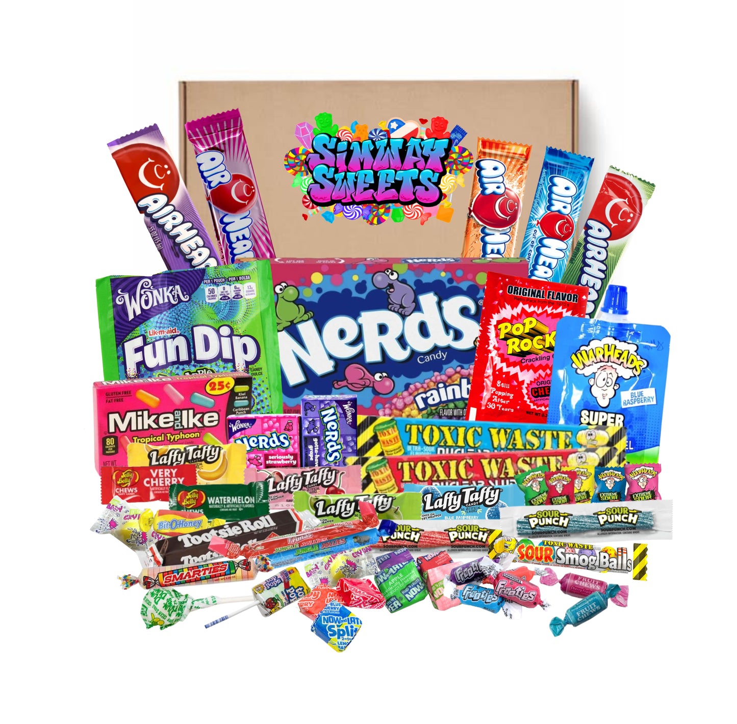 50 piece American Sweet Gift Box With Nerds Rainbow Theatre Box