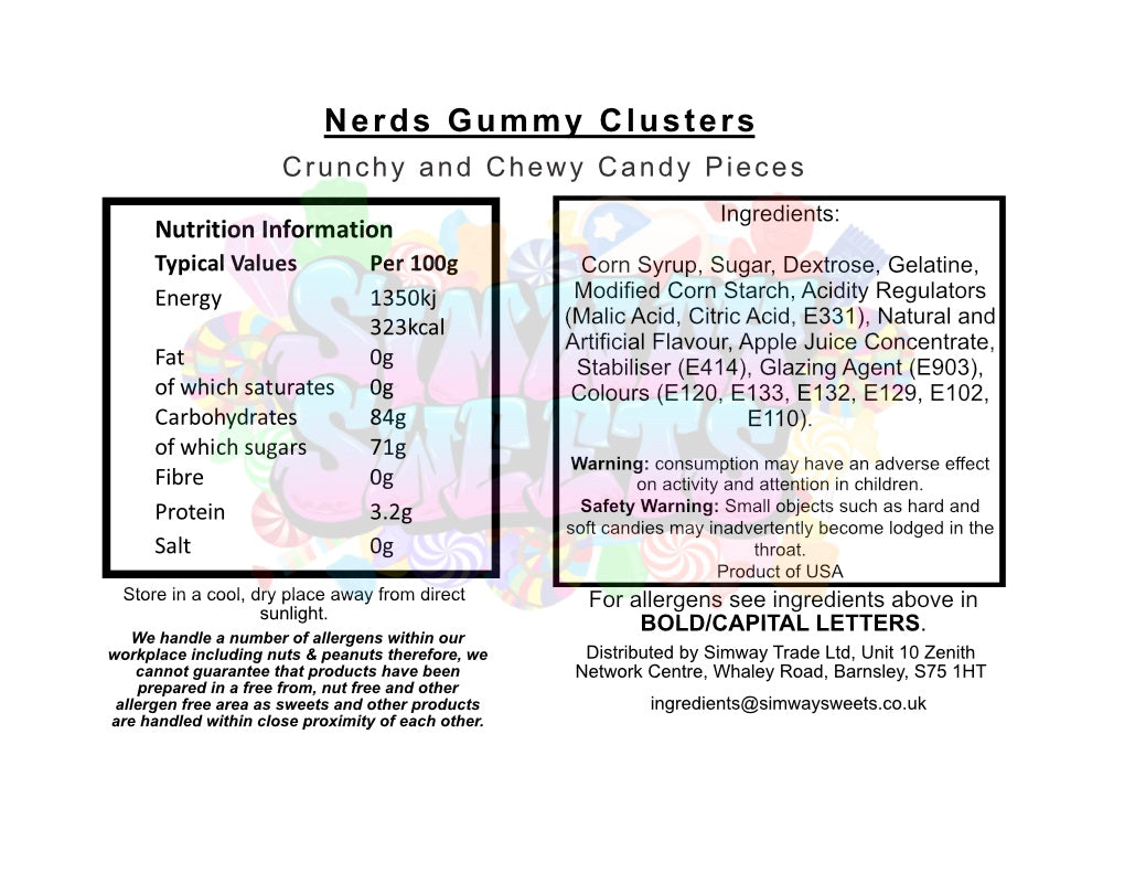 Nerds Gummy Clusters Rainbow Theatre 85g