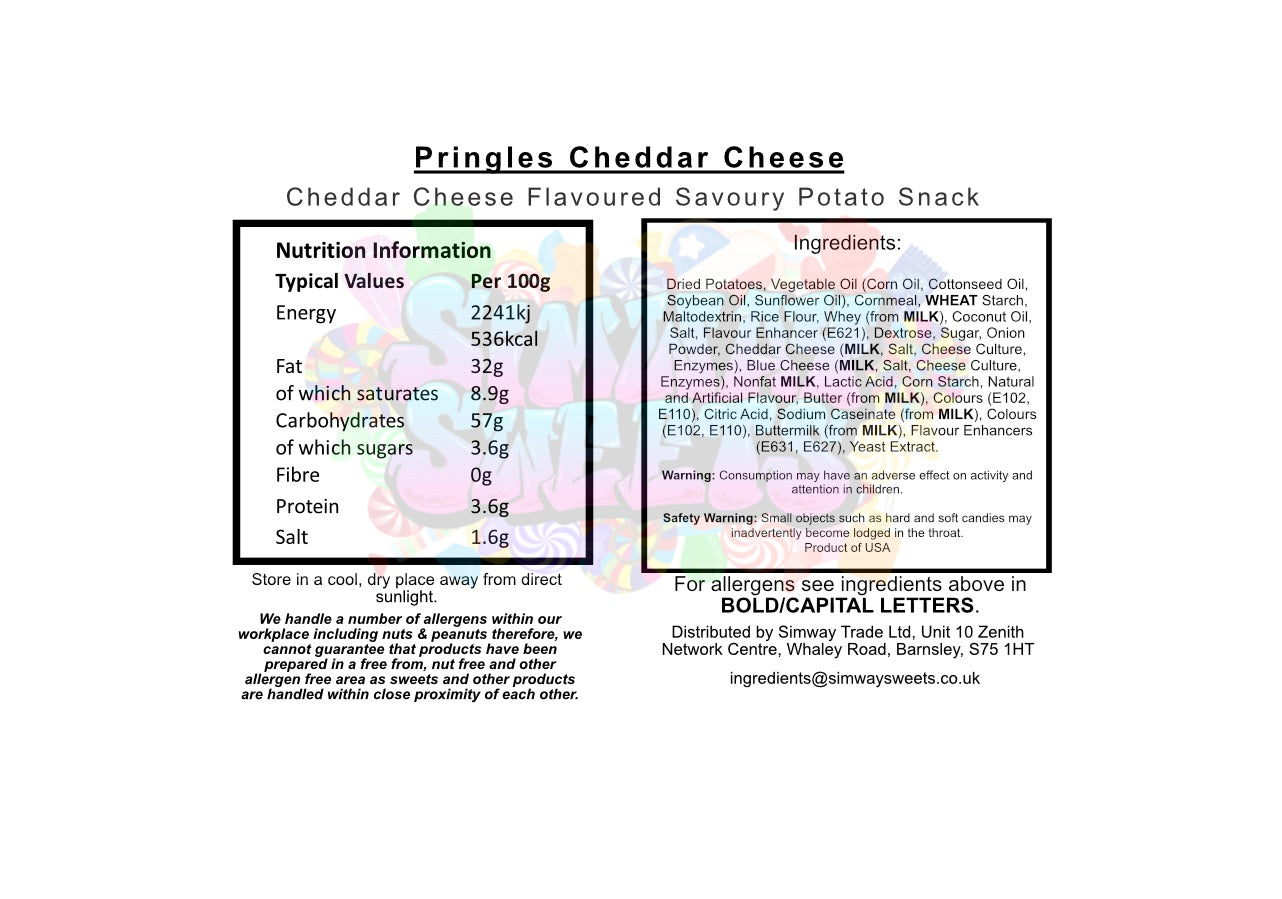 Pringles Cheddar Cheese 158g