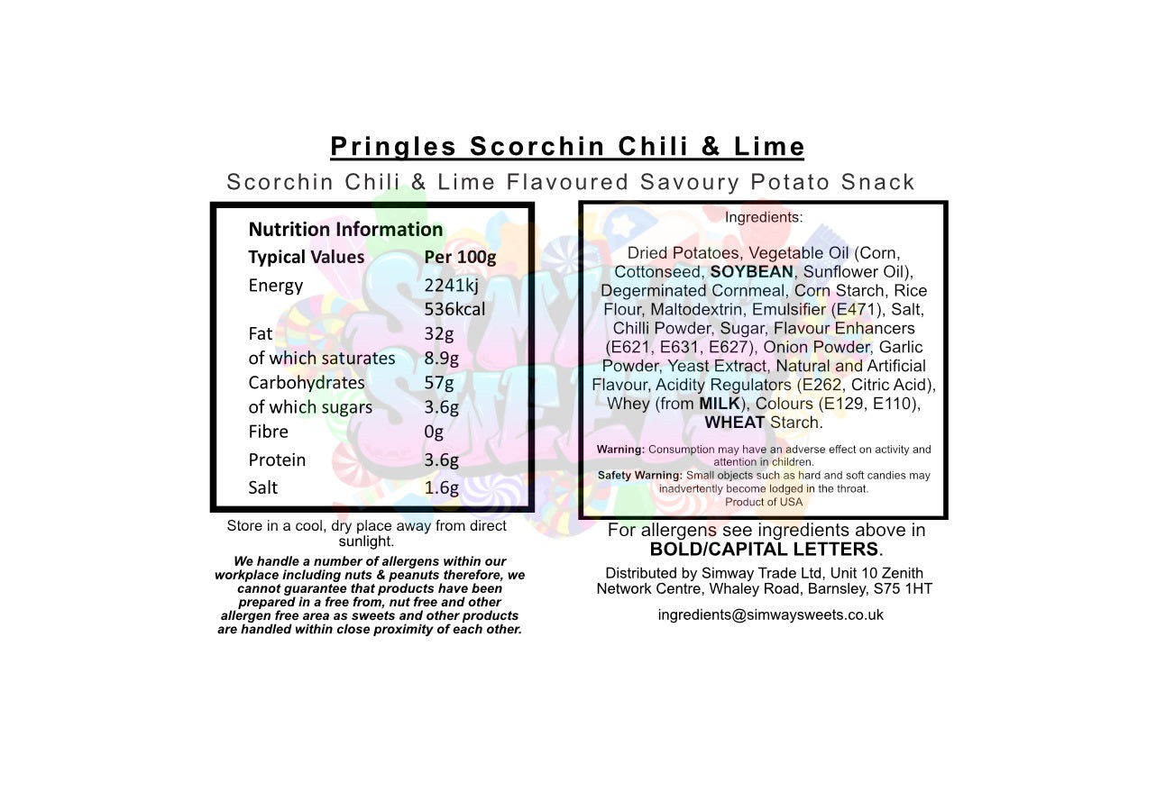 Pringles Scorchin' Chili & Lime 158g