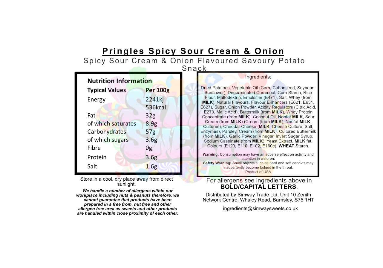 Pringles Scorchin' Sour Cream & Onion 158g