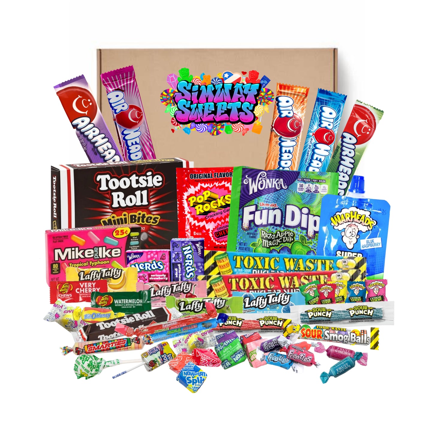 50 piece American Sweet Gift Box With Tootsie Mini Bites Theatre Box