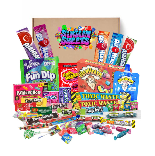 50 piece American Sweet Gift Box With Warheads Cubes Theatre Box