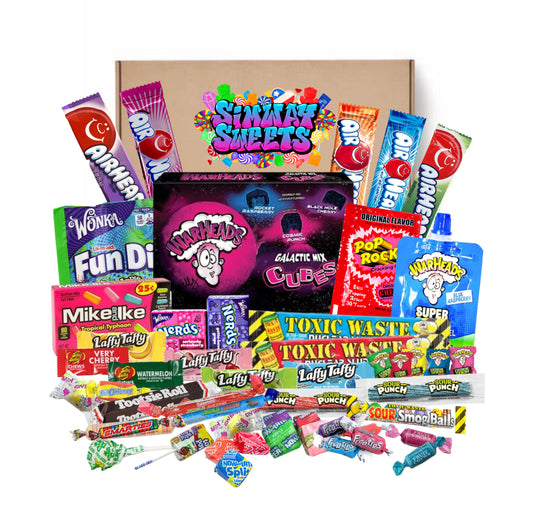 50 piece American Sweet Gift Box With Warheads Galactic Cubes Theatre Box