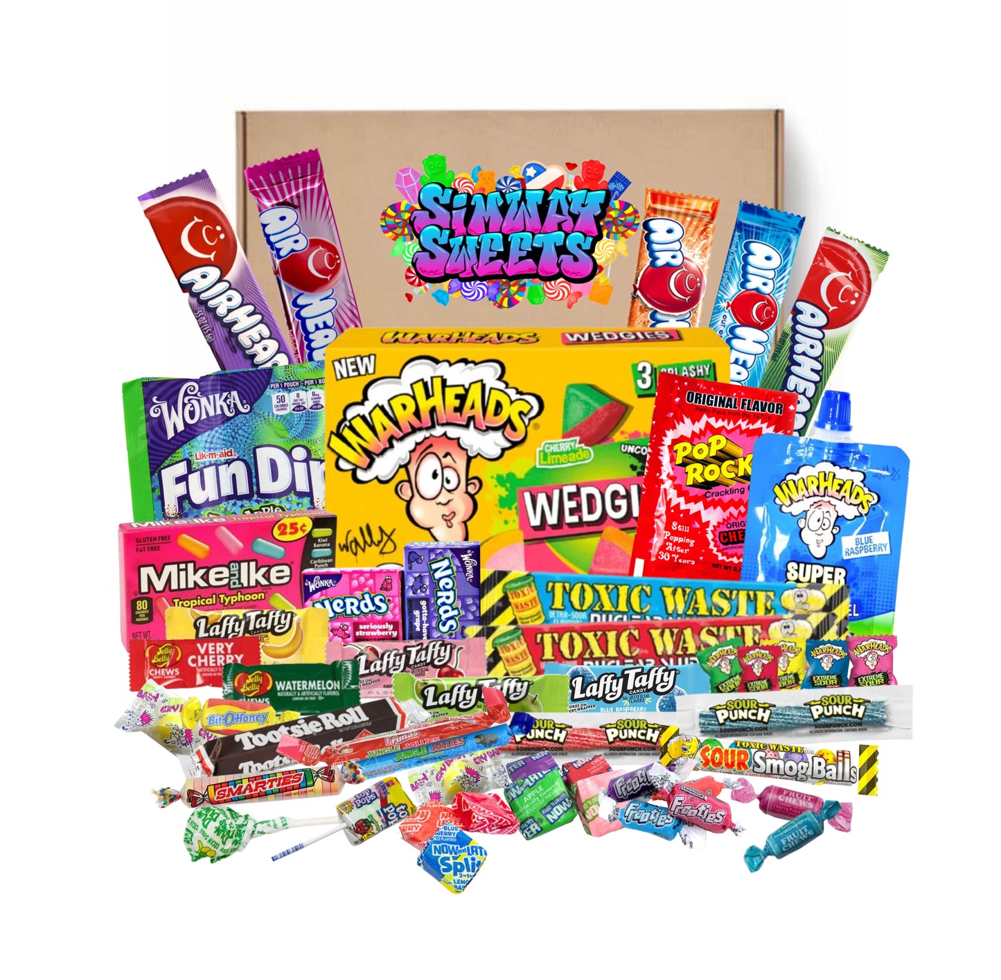 50 piece American Sweet Gift Box With Warheads Wedgies Theatre Box