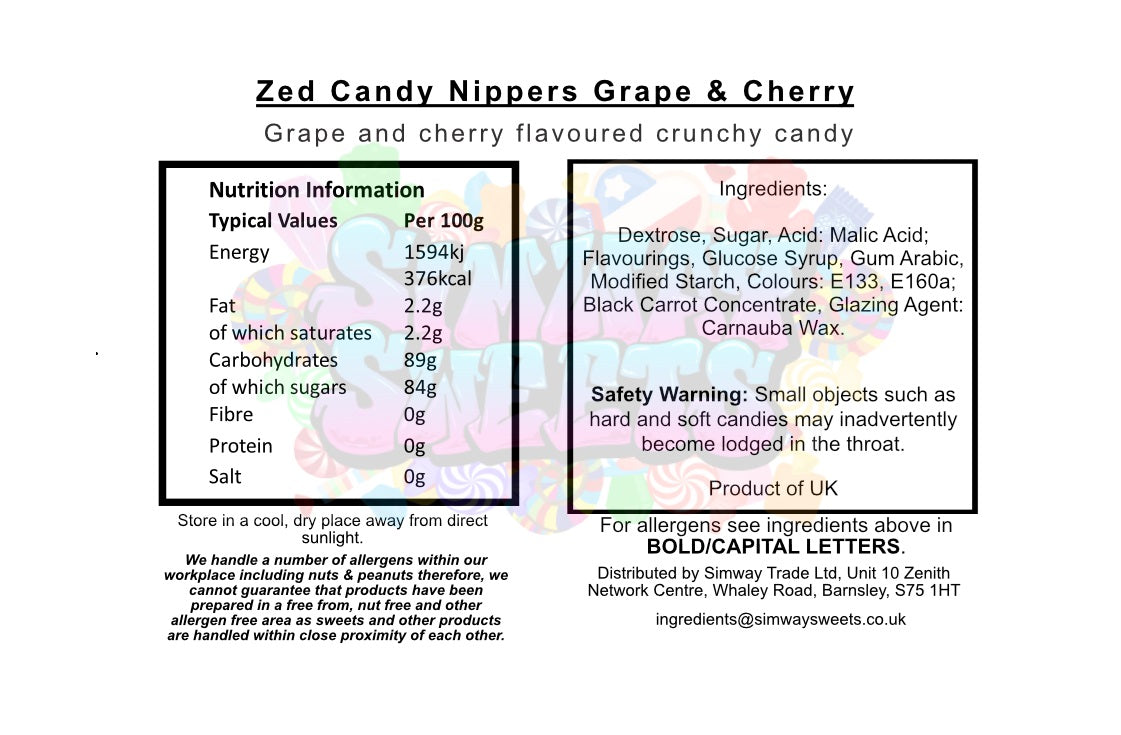 Zed Candy Screamers Nippers Grape & Cherry 50g