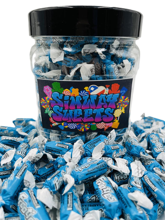 Simway Sweets Jar 680g - Tootsie Frooties Blue Raspberry Flavour - Individually Wrapped American Sweets - Approximately 180 Pieces