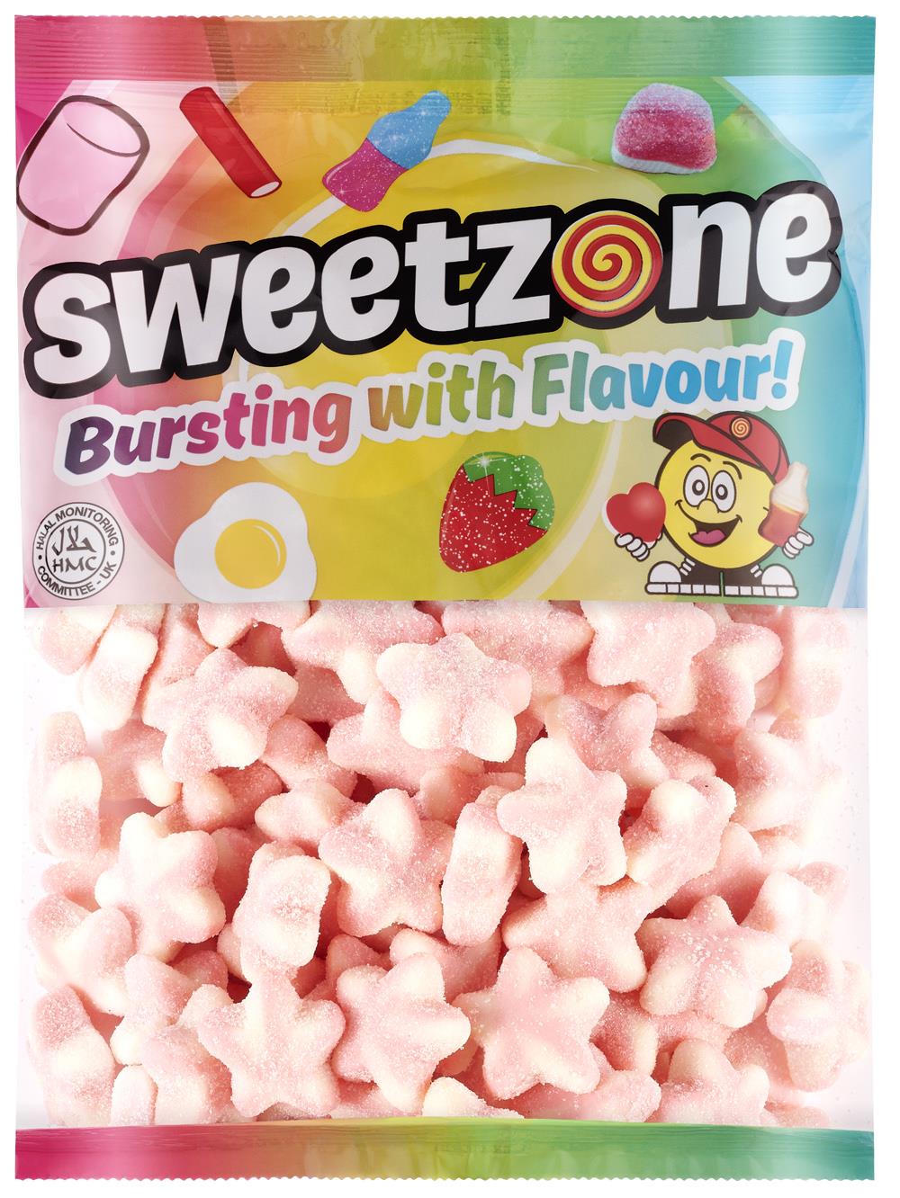 Fizzy Pink & White Stars 1kg Bag