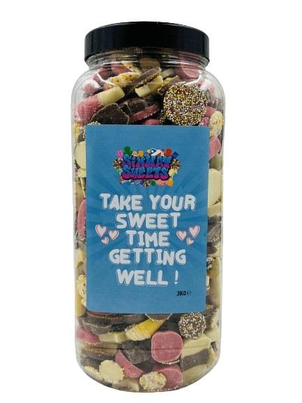 Simway Sweets 'Get Well Soon' Mix Sweet Gift Huge Mega 3KG Candy Jar - Pick Your Mix!