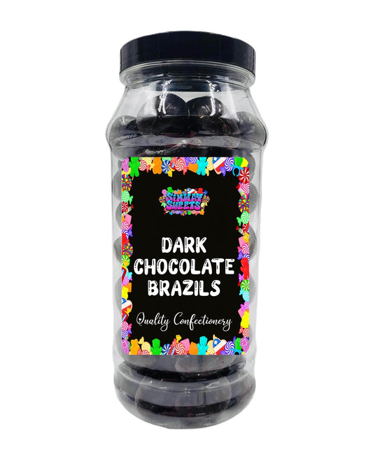 Dark Chocolate Brazil Nuts Choc Brazils Retro Sweets Gift Jar - 650g